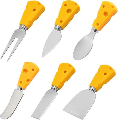 Käsemesser 6-teiliges Set, Edelstahl kleine niedliche Kunststoff Griff