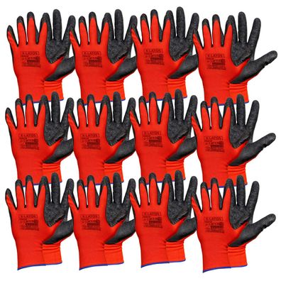 12x Arbeitshandschuhe Gr. 10 Montagehandschuhe Latex beschichtet X-Latos procera