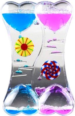 Doppel Herz Liquid Motion Bubble Drip Öl Sanduhr Timer Uhr Kinder Spielzeug Gesc