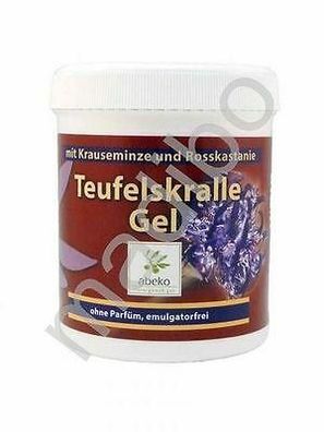 2,78 Euro pro 100ml abeko Teufelskralle Gel 250 ml mit Krauseminze und Rosskastanie