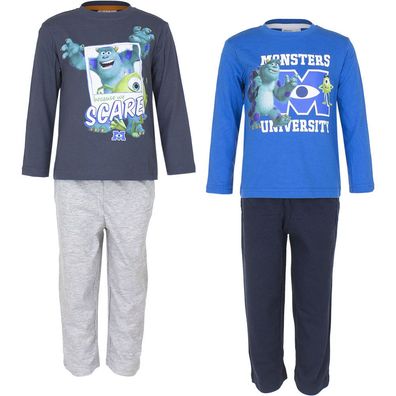 Monster AG Pyjama Kinder Set Schlafanzug Jungen Blau Grau 98 104 116 128 #55