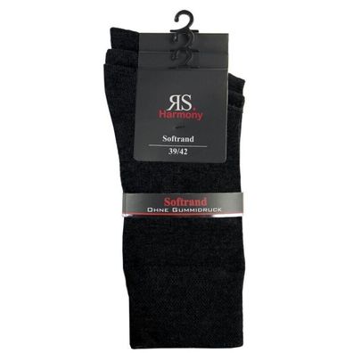 3-15 Paar Socken Baumwolle Herren schwarz mit Softrand o. Gummi RS Harmony