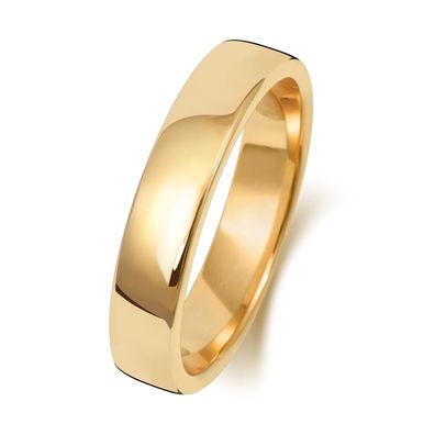 Schwerer 9 Karat (375) Gold 4mm Soft Court Form Trauring/Ehering/Hochzeitsring