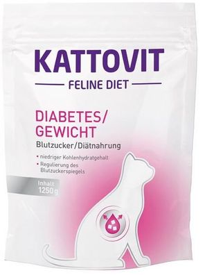 Kattovit ¦ Feline - Diabetes/Gewicht - 1,25kg ¦ trockenes Katzenfutter für übergew