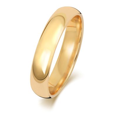 9 Karat (375) Gold 4mm Court Form Herren/Damen - Trauring/Ehering/Hochzeitsring