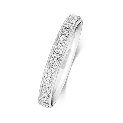 Platin 950 2,7mm Slight Court Form Eternity Diamant Trauring/Ehering/Hochzeitsring