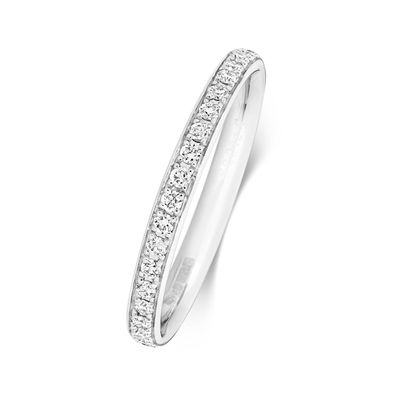 Platin 950 2,2mm Slight Court Form Eternity Diamant Trauring/Ehering/Hochzeitsring