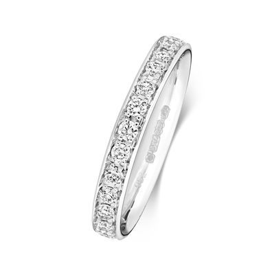 Platin 950 2,7mm Slight Court Form Eternity Diamant Trauring/Ehering/Hochzeitsring