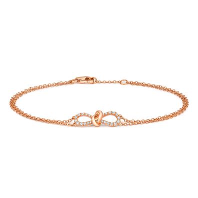 18 Karat (750) Rotgold Diamant Armband Brillant-Schliff 0.19 Karat G - VS - 18cm