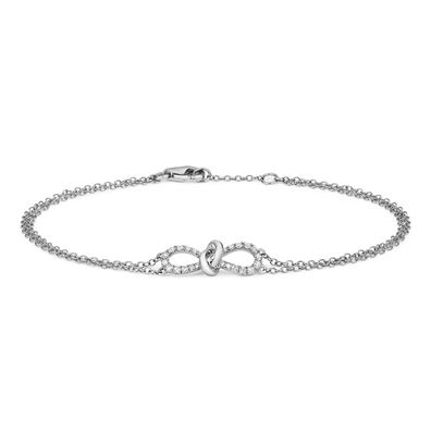 18 Karat (750) Weißgold Diamant Armband Brillant-Schliff 0.19 Karat G - VS - 18cm