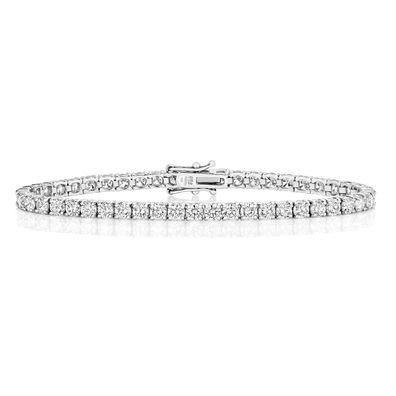18 ct/Karat Weißgold Diamant Tennis Armband Brillant-Schliff 8.08 Karat GH - SI2