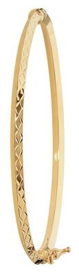 Stylischer 9 ct/Karat Gelb Gold Damen - Klappbar Armreif - 6.1cm