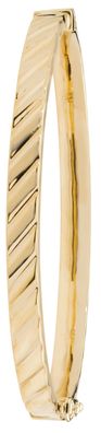 Wunderschöner 9 ct/Karat Gelb Gold Damen - Klappbar Armreif - 6.4cm, 6 Gramm