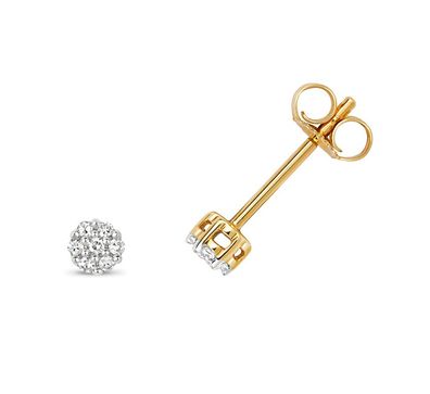 9 Karat (375) Gold Diamant Paar Ohrstecker Brillant-Schliff 0.07 Karat GH - SI