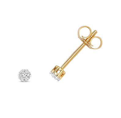 9 Karat (375) Gold Diamant Paar Ohrstecker Brillant-Schliff GH - SI - 3mm*3mm