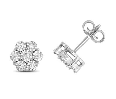 9 Karat (375) Weißgold Diamant Paar Ohrstecker Brillant-Schliff 0.25 Karat H - I1 I2