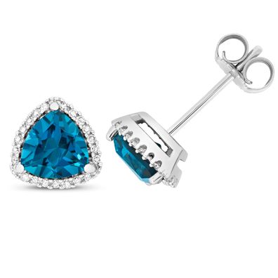 9 ct/Karat Weißgold Damen - Diamant Ohrstecker Brillant-Schliff 0.14 Karat