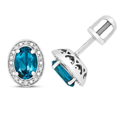 9 ct/Karat Weißgold Damen - Diamant Ohrstecker Brillant-Schliff 0.06 Karat