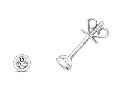 18 ct/Karat Weißgold Diamant Paar Ohrstecker Brillant-Schliff 0.10 Karat HI - SI2
