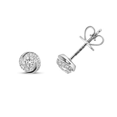 18 ct/Karat Weißgold Diamant Paar Ohrstecker Brillant-Schliff 0.38 Karat G - VS