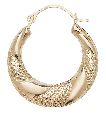 9 ct/Karat Gelb Gold Damen - Paar Creolen