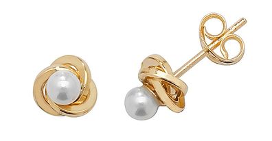 9 ct/Karat Gelb Gold Süßwasser-Zuchtperle Damen - Ohrstecker