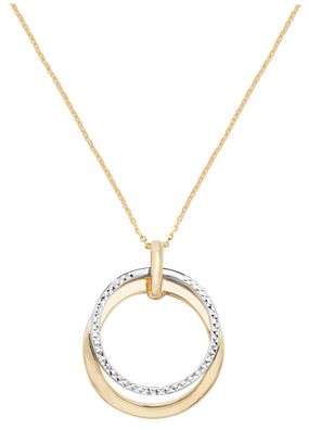 Stylische 9 ct/Karat Weißgold/Gelb Gold Damen - Halskette - 45.7cm