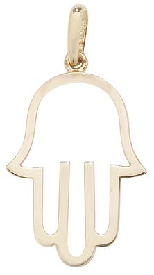 Stylischer 9 ct/Karat Gelb Gold Damen - Hamsa Anhänger