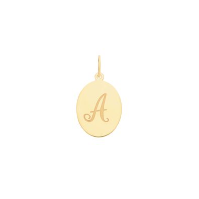 Stylischer 9 ct/Karat Gelb Gold Buchstaben / Initiale Damen - Anhänger