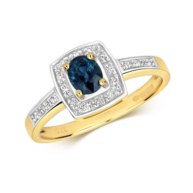 9 ct/Karat Gelb Gold Damen - Diamant Solitärring Brillant-Schliff 0.06 Karat H - PK