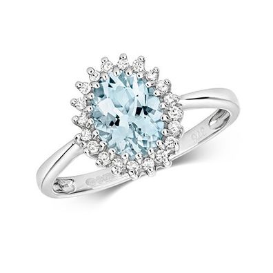 Edler 9 ct/Karat Weißgold Diamant Solitärring Brillant-Schliff 0.10 Karat H - PK