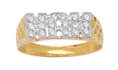 9 ct/Karat Gelb Gold Damen - Nan Ring mit Zirkonia