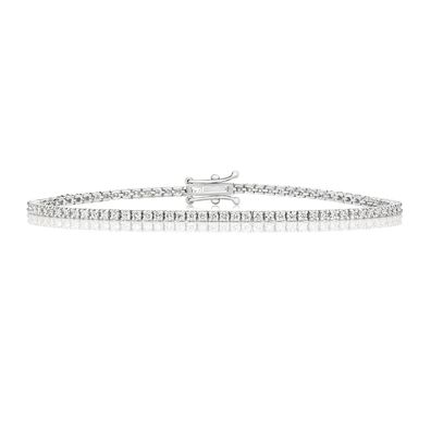 18 ct/Karat Weißgold Diamant Tennis Armband Brillant-Schliff 1.70 Karat FG - VS2