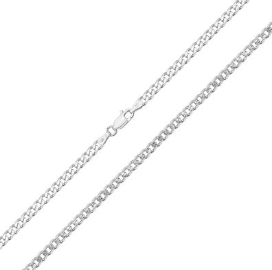 925 Sterling Silber Damen - Panzer Kette - 40.6, 45.7, 50.8, 55.9, 61, 66, 76.2cm