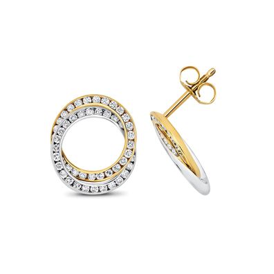 Wunderschöne 18 ct/Karat Gelb Gold Damen - Diamant Paar Ohrstecker