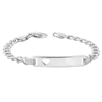 Schönes 925 Sterling Silber Herz Baby - Identifikationsarmband - 15.4cm