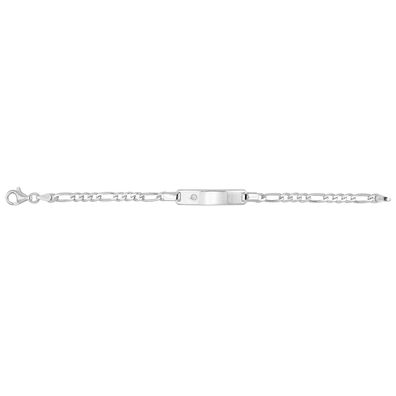 925 Sterling Silber Mädchen - Identifikationsarmband mit Zirkonia - 15.4cm, 5 Gramm