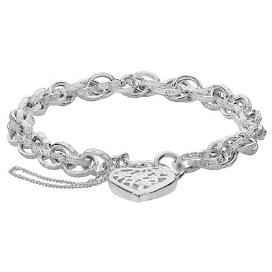 925 Sterling Silber Herz Damen - Bettelarmband - 0.1cm, 15 Gramm