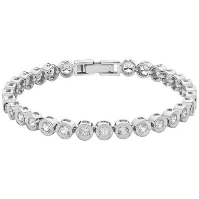 Wunderschönes 925 Sterling Silber Tennis Armband mit Zirkonia - 0.1cm, 16 Gramm