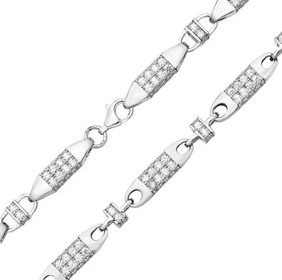 925 Sterling Silber 8mm Herren - Kette - 76.2, 81.3, 91.4cm