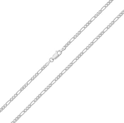 925 Sterling Silber 2mm Damen - Figaro Kette - 40.6, 45.7, 50.8, 55.9, 61cm