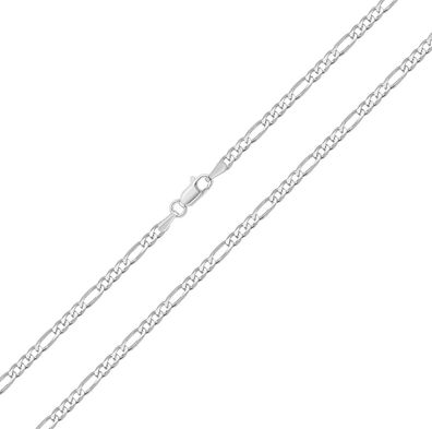 925 Sterling Silber 3mm Damen - Figaro Kette - 40.6, 45.7, 50.8, 55.9, 61cm