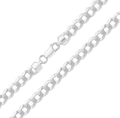925 Sterling Silber 8mm Damen - Panzer Kette - 45.7, 50.8, 55.9, 61cm