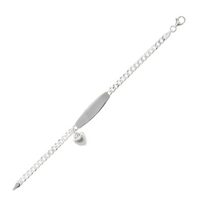 Süßes 925 Sterling Silber Herz Baby - Link Armband - 15cm, 5 Gramm