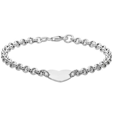 Schönes 925 Sterling Silber Herz Damen - Armband - 0.1cm, 5 Gramm