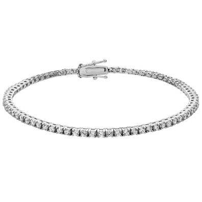 Elegantes 925 Sterling Silber Damen - Armband mit Zirkonia - 0.1cm, 7 Gramm