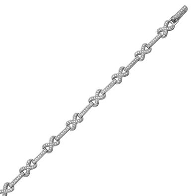 Elegantes 925 Sterling Silber Damen - Armband mit Zirkonia - 0.1cm, 10 Gramm