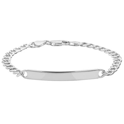 Klassisches 925 Sterling Silber Herren - Identifikationsarmband - 21.6cm, 7 Gramm