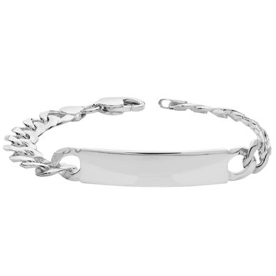 Klassisches 925 Sterling Silber Herren - Identifikationsarmband - 21.6cm, 24 Gramm