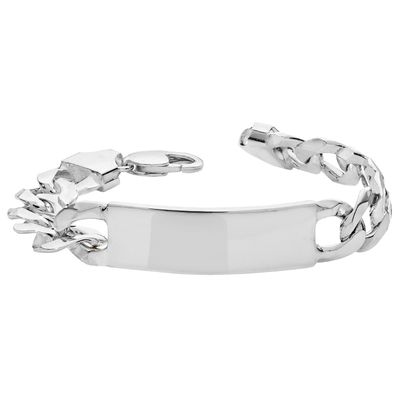 Modisches 925 Sterling Silber Herren - Identifikationsarmband - 21.6cm, 41 Gramm